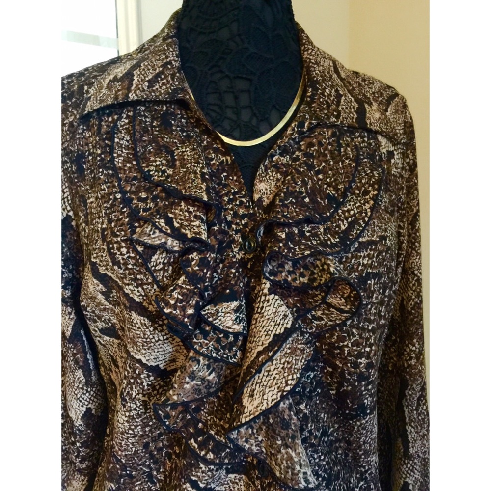 Leopard Print Ruffle Blouse
